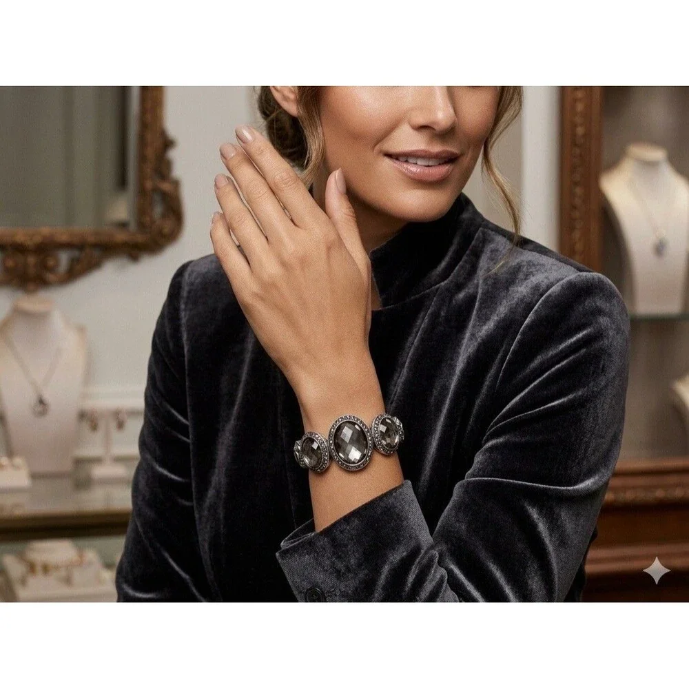 Brighton Luminesce Crystal Bangle Hinged Bracelet